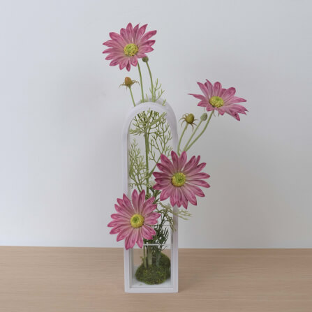 ดอกคริสแซนทีมั่มประดิษฐ์ ในแจกัน JGLORYFLOWER สีชมพู_5