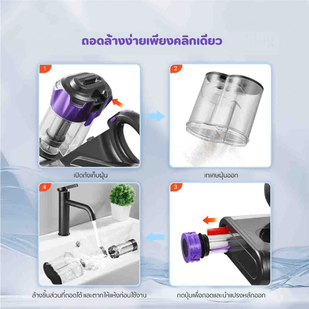 เครื่องกำจัดไรฝุ่นบนฟูก MC MISTER CLEAN MC MATTRESS VACUUM สีเทา  ดูดแรง 18 KPA มี ULTRASONIC และ UV LIGHT ช่วยกำจัดฝุ่น ไรฝุ่นและสารก่อภูมิแพ้_10