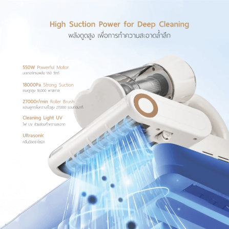 เครื่องดูดไรฝุ่น MC MISTER CLEAN รุ่น MC MATTRESS VACUUM สีขาว แรงดูด 18 KPA_4