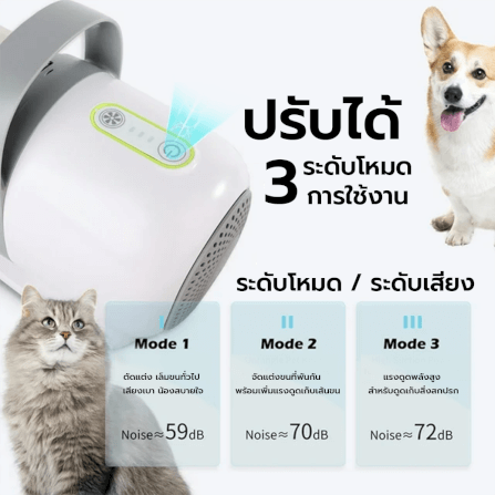 เครื่องตัดแต่งขน AFP PRO PET GROOMING VACUUM พร้อมหัว 7 แบบ หัวตัดขนอุ้งเท้า หัวตะไบเล็บ ปัตตาเลี่ยน กรอง HEPA_9