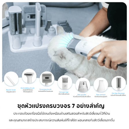 เครื่องตัดแต่งขน AFP PRO PET GROOMING VACUUM พร้อมหัว 7 แบบ หัวตัดขนอุ้งเท้า หัวตะไบเล็บ ปัตตาเลี่ยน กรอง HEPA_11