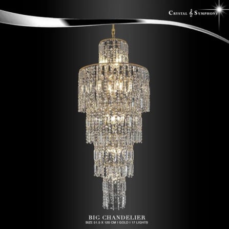 โคมไฟระย้า CRYSTAL SYMPHONY รุ่น KRIM-20120/1200L17G สีทอง_6