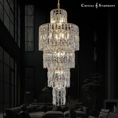 โคมไฟระย้า CRYSTAL SYMPHONY รุ่น KRIM-20120/1200L17G สีทอง_4