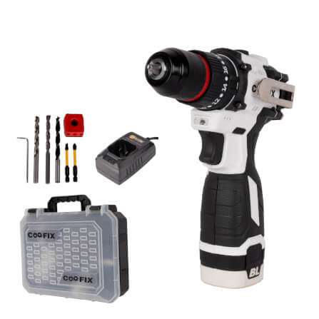 สว่านกระแทกไร้สาย (พร้อมแบตเตอรี่) COOFIX รุ่น CF-CID021C แบตเตอรี่ 16.8V สีขาว พร้อมอุปกรณ์ในกล่อง (LIMITED EDITION)_1