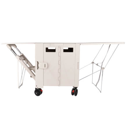 รถเข็นกล่องอเนกประสงค์พับได้ COOFIX รุ่น CFH-M01002 สีครีมมินิมอล กางเป็นโต๊ะได้_5