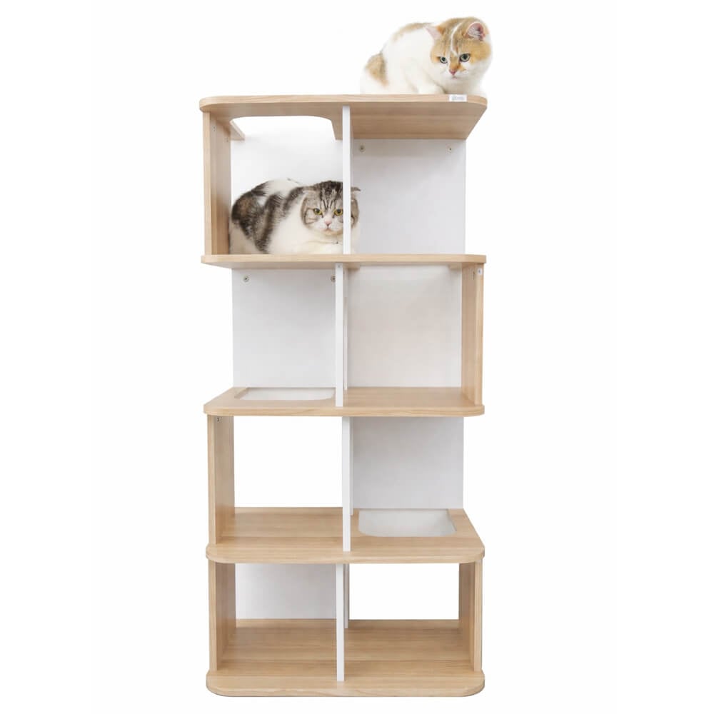 คอนโดแมว สไตล์มินิมอล PROSPACE FURNTIRUE ขนาด 60X40X127.5 ซม. สีไวท์เมเปิ้ล