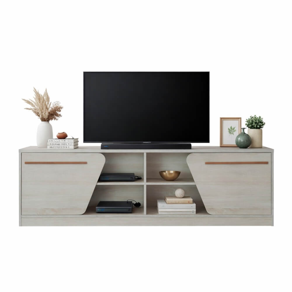 ชั้นวางทีวี PROSPACE FURNITURE มิกิ สีไวท์บีช/น้ำตาล
