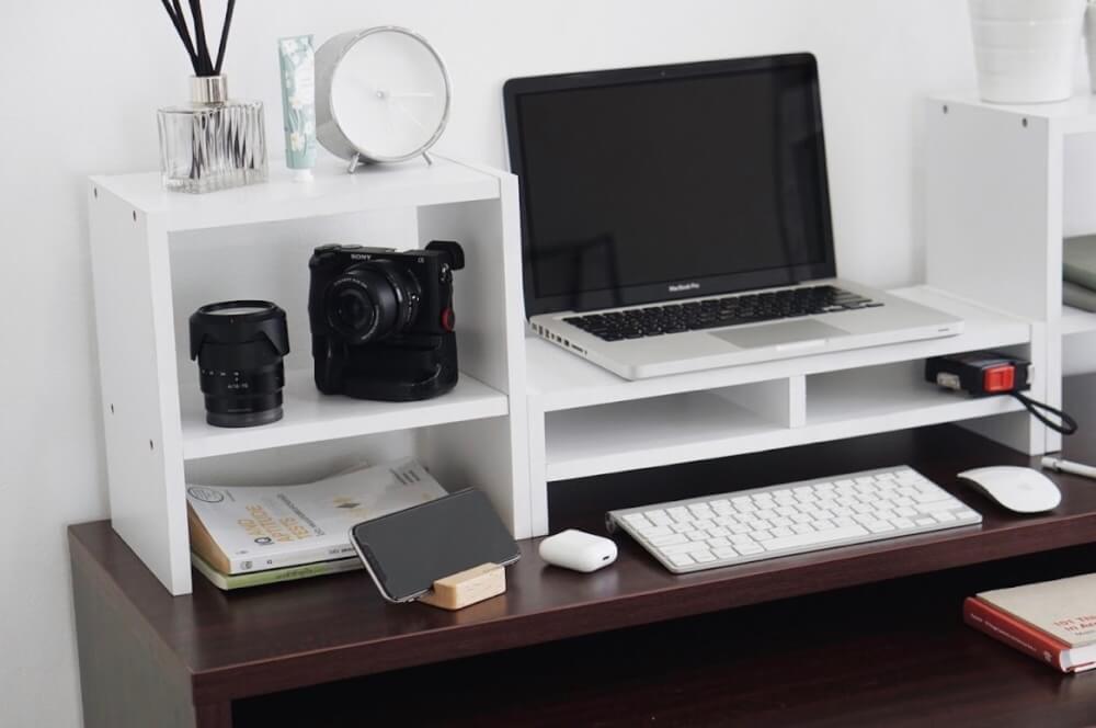 ชุดชั้นวางจอคอม PROSPACE FURNITURE รุ่น ANGASSO สีขาว เซ็ต 3 ชิ้น (ชั้นวางจอคอมและชั้นวางอเนกประสงค์)_3