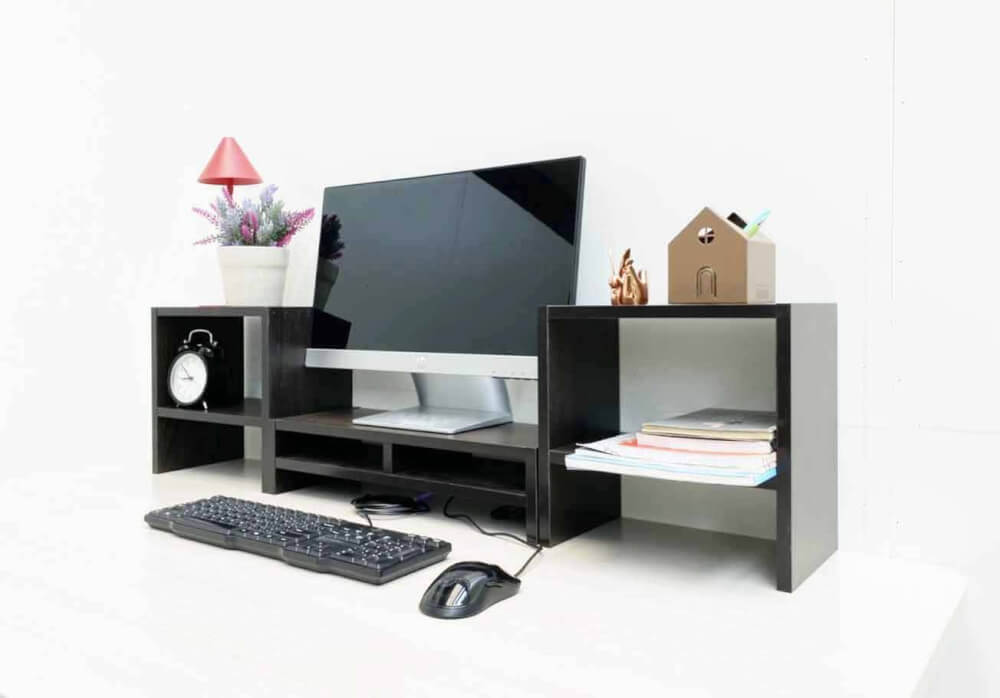 ชุดชั้นวางจอคอม PROSPACE FURNITURE รุ่น ANGASSO สีวอลนัท เซ็ต 3 ชิ้น (ชั้นวางจอคอมและชั้นวางอเนกประสงค์)
