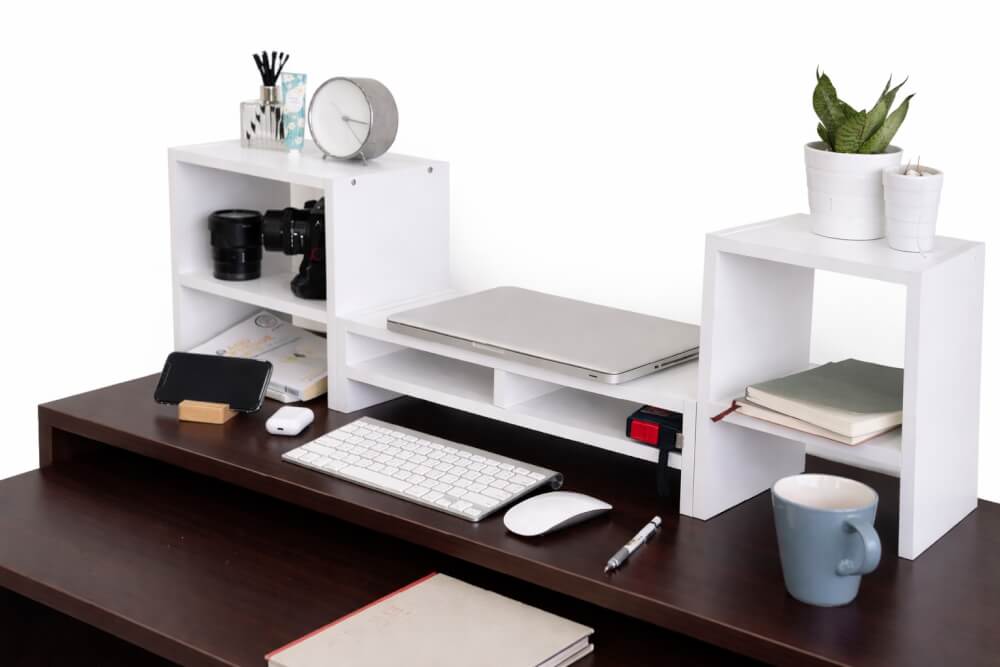 ชุดชั้นวางจอคอม PROSPACE FURNITURE รุ่น ANGASSO สีขาว เซ็ต 3 ชิ้น (ชั้นวางจอคอมและชั้นวางอเนกประสงค์)_8