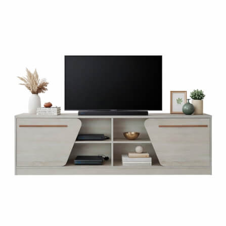 ชั้นวางทีวี PROSPACE FURNITURE มิกิ สีไวท์บีช/น้ำตาล_0