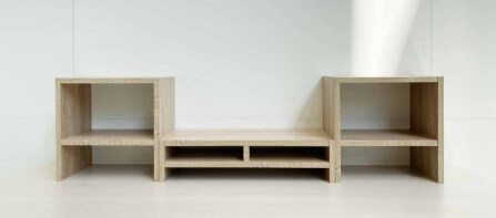 ชุดชั้นวางจอคอม PROSPACE FURNITURE รุ่น ANGASSO สีไวท์เมเปิ้ล เซ็ต 3 ชิ้น (ชั้นวางจอคอมและชั้นวางอเนกประสงค์)_6