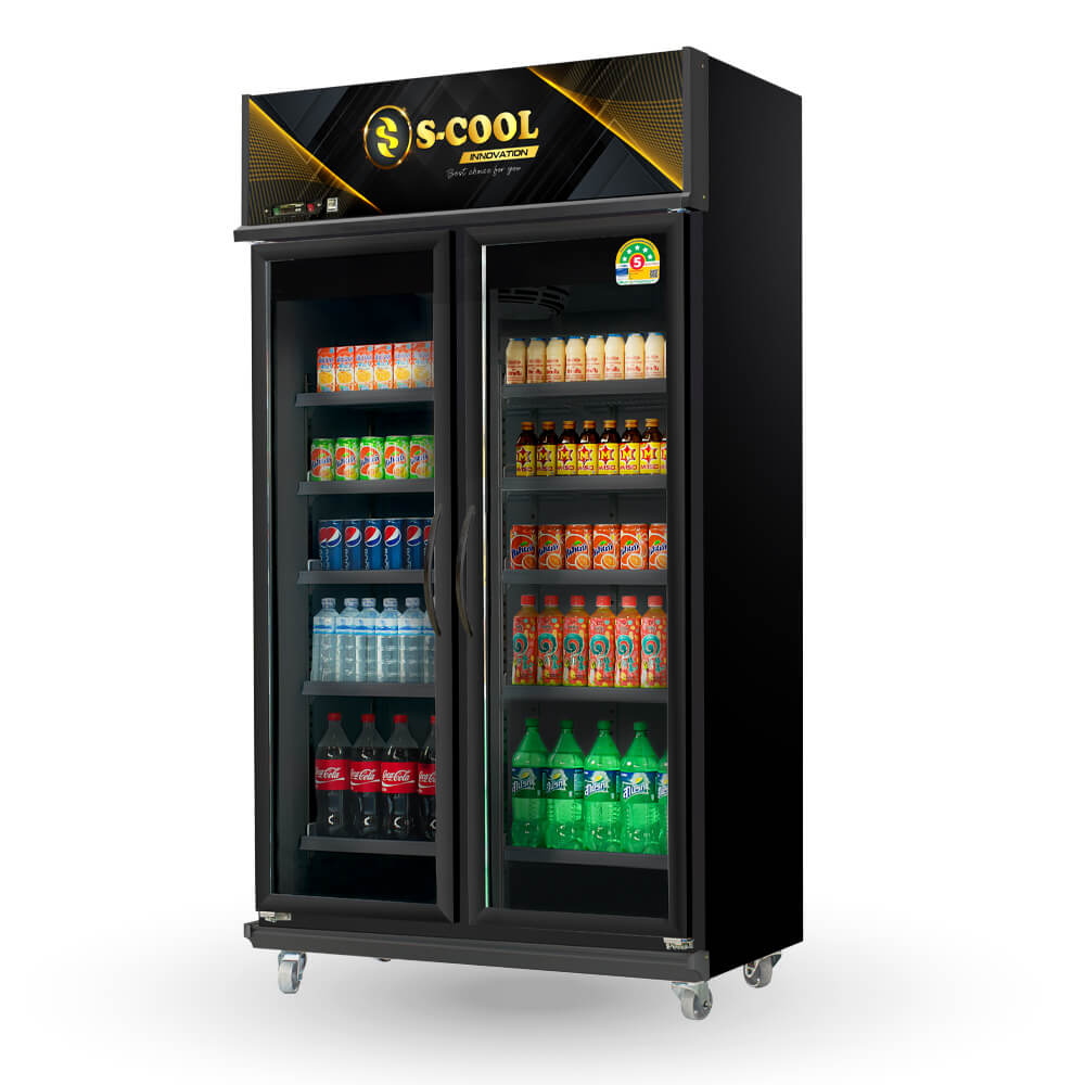 ตู้แช่เครื่องดื่ม 2 ประตู S-COOL SM-HA112C-V4-BB 27.6คิว สีดำ