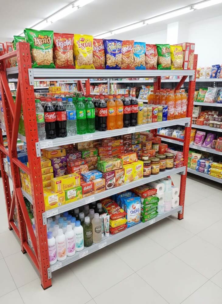 ชั้นวางของ 4 ชั้น S-COOL ขนาด 200X60X200 ซม. - สีส้ม