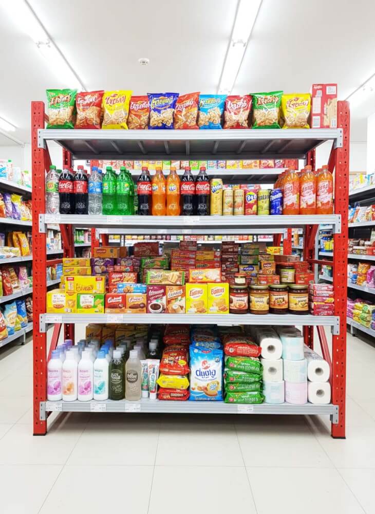 ชั้นวางของ 4 ชั้น S-COOL ขนาด 200X60X200 ซม. - สีส้ม