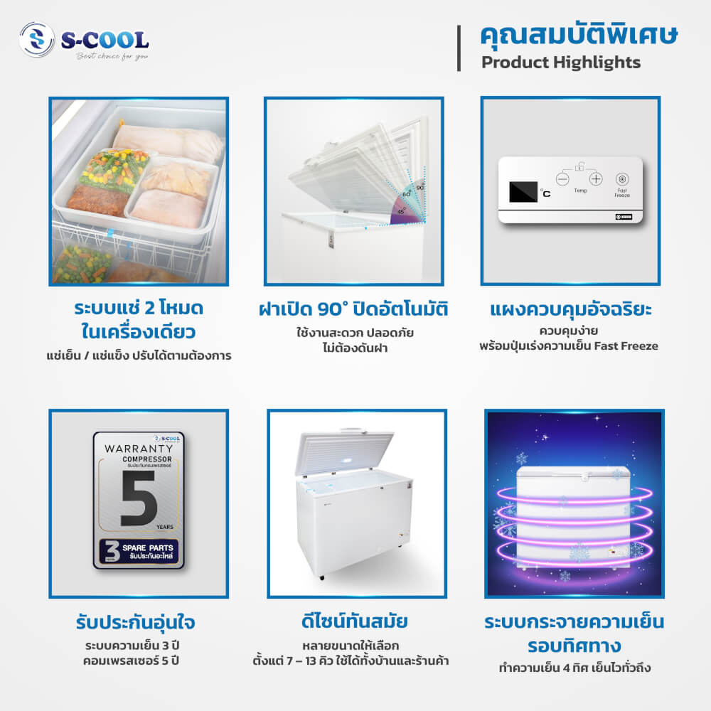 ตู้แช่แข็งฝาบน S-COOL SCF-301L 10.6คิว_4