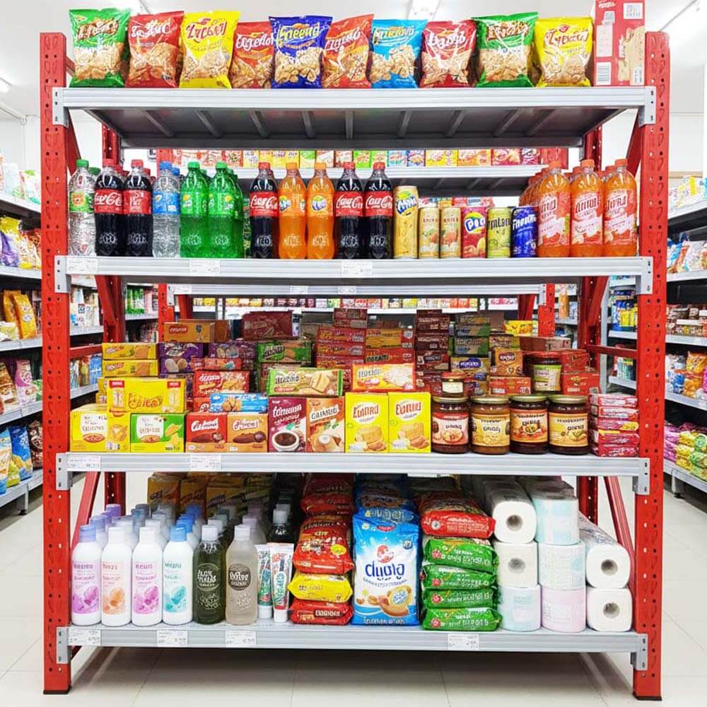 ชั้นวางของ 4 ชั้น S-COOL ขนาด 200X60X200 ซม. - สีส้ม