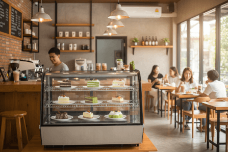 ตู้แช่เค้กเคาน์เตอร์ S-COOL รุ่น RTW-160L-4 กระจกทรงโค้ง_3