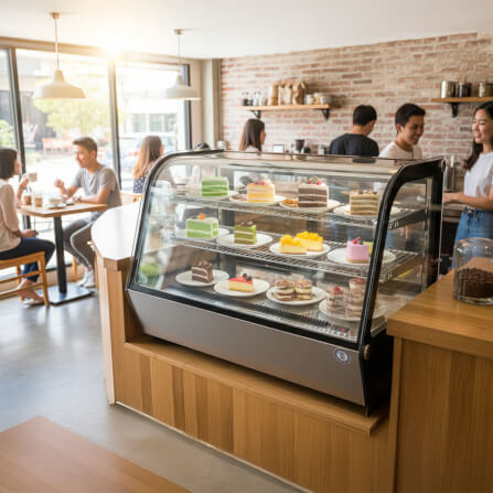 ตู้แช่เค้กเคาน์เตอร์ S-COOL รุ่น RTW-160L-4 กระจกทรงโค้ง_5