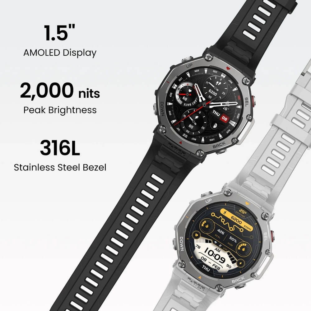 สมาร์ทวอทช์ AMAZFIT T-REX 3 หน้าจอ 1.5" AMOLED สี ONYX