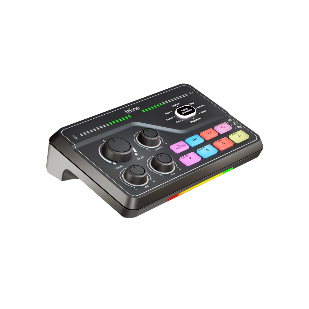 มิกเซอร์ FIFINE SC8 GAMING AUDIO MIXER สีดำ สำหรับสตรีมมิ่ง