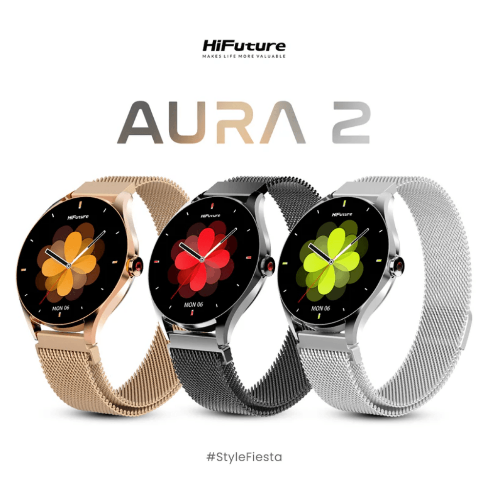 สมาร์ทวอทช์ HIFUTURE AURA 2 หน้าจอ AMOLED 1.32 นิ้ว สี SILVER