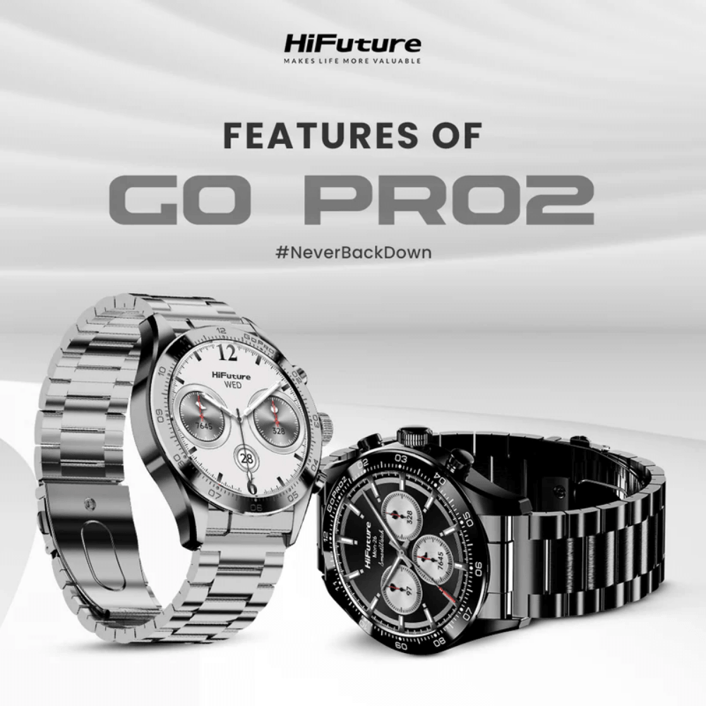 สมาร์ทวอทช์ HIFUTURE GO PRO 2 มีฟีเจอร์ AI หน้าจอ AMOLED 1.32 นิ้ว สี SILVER