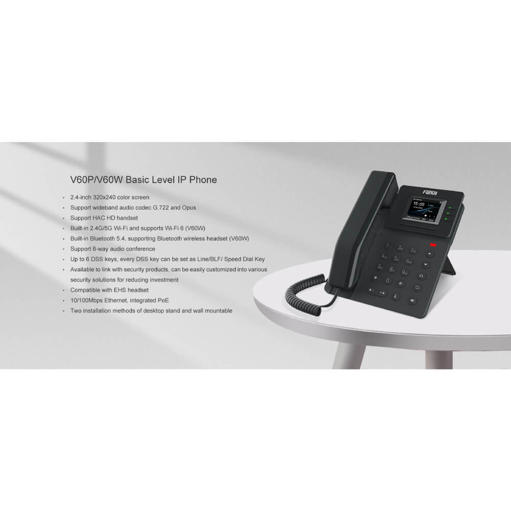 โทรศัพท์สำนักงาน FANVIL FNV-V60P สีดำ (BASIC-LEVEL IP PHONE)_10