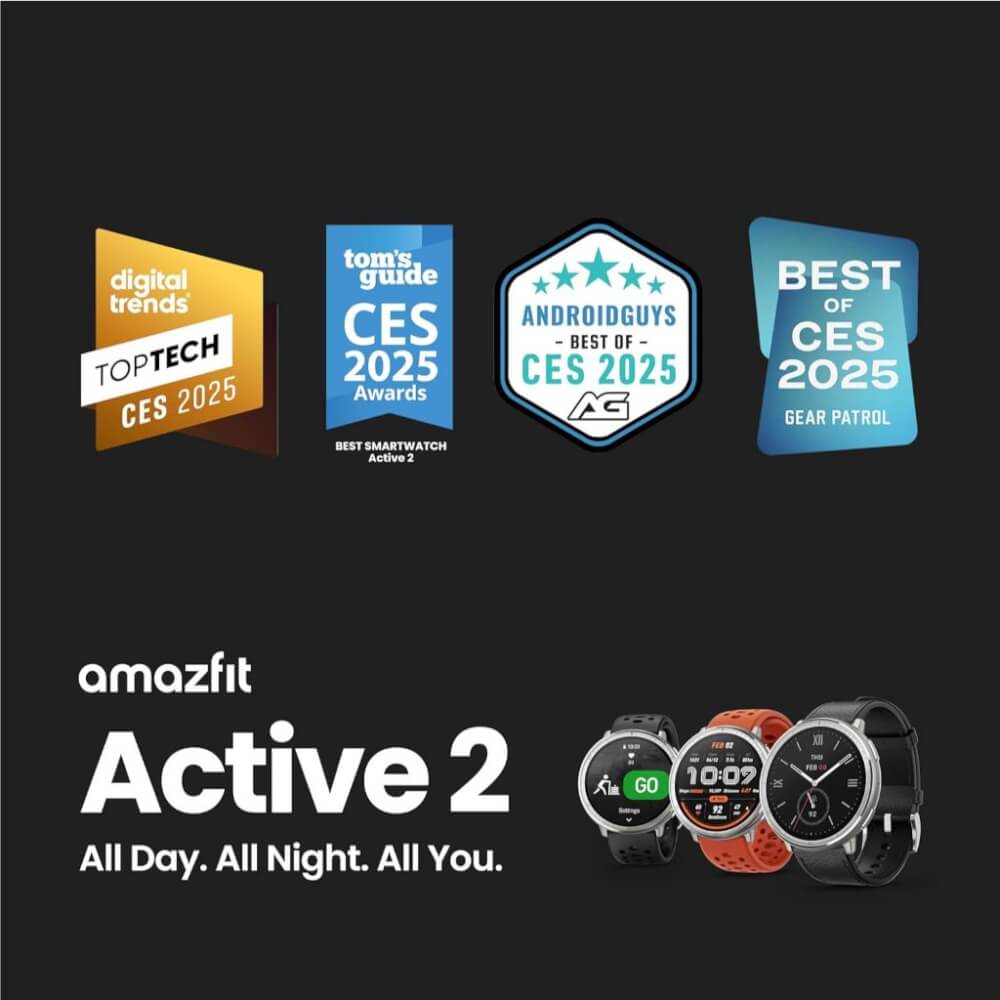 สมาร์ทวอทช์ AMAZFIT ACTIVE 2 หน้าจอ 1.32" AMOLED สี BLACK SPORT