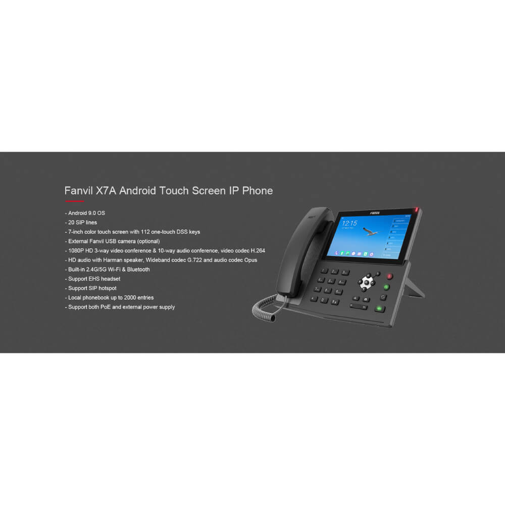 โทรศัพท์สำนักงาน FANVIL FNV-X7A สีดำ (ANDROID TOUCH SCREEN IP PHONE)_3