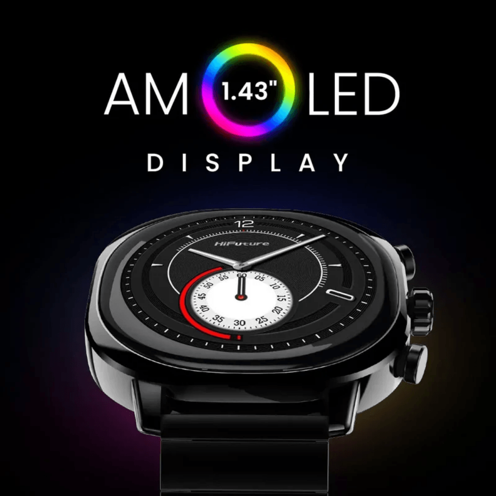 สมาร์ทวอทช์ HIFUTURE AIX มีฟีเจอร์ AI หน้าจอ AMOLED 1.43 นิ้ว สีดำ