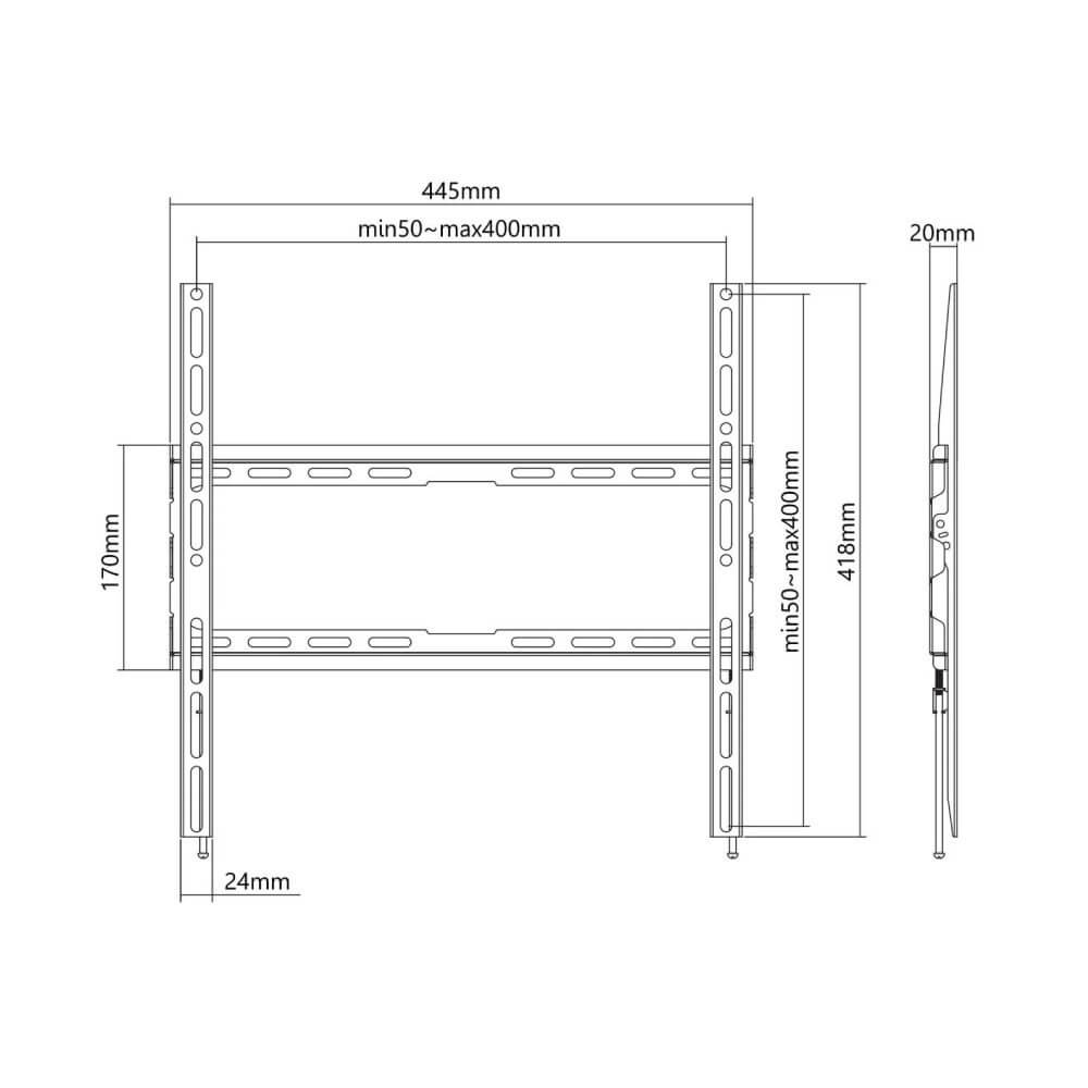 ขาแขวนทีวีติดผนัง MANHATTAN แบบ FIXED รองรับขนาดจอ 32-55 นิ้ว_4