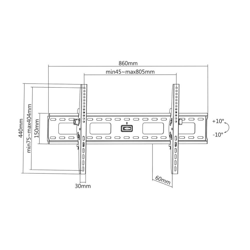 ขาแขวนทีวีติดผนัง MANHATTAN แบบ TILTING รองรับขนาดจอ 37-86 นิ้ว_4