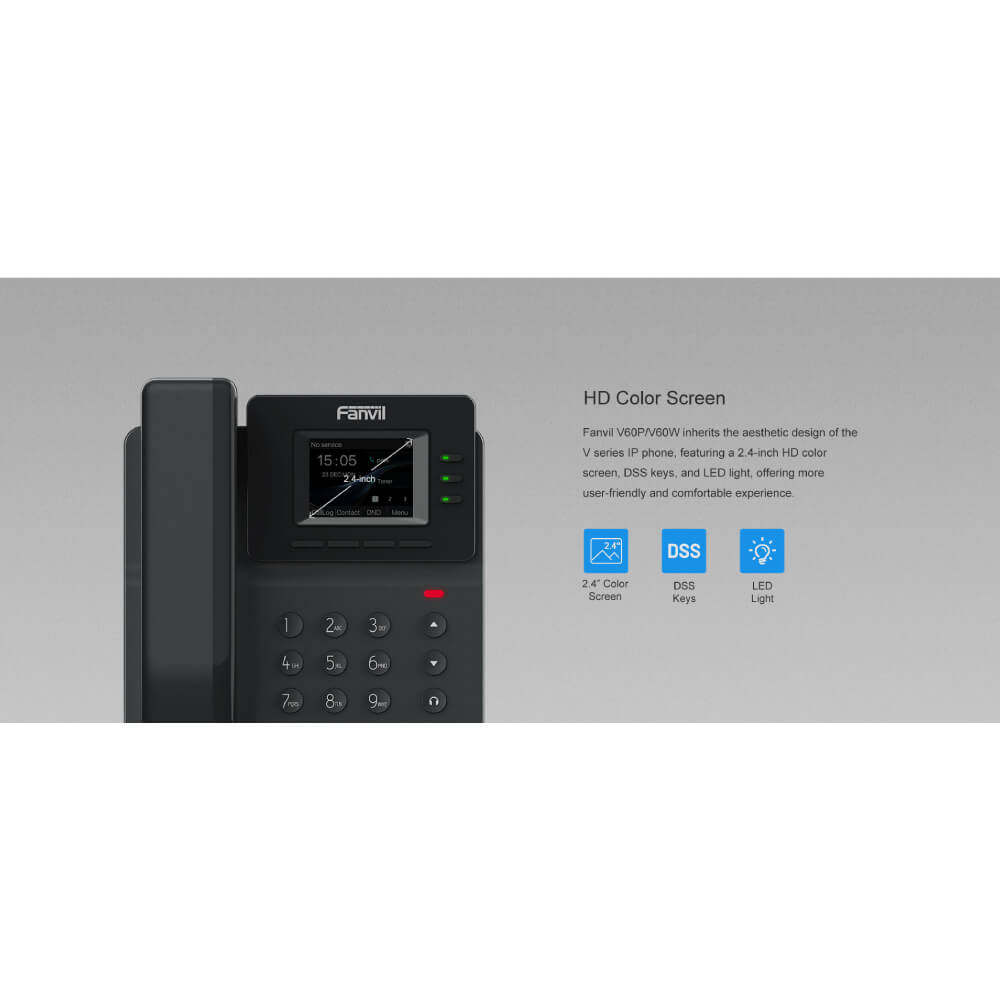 โทรศัพท์สำนักงาน FANVIL FNV-V60P สีดำ (BASIC-LEVEL IP PHONE)_4