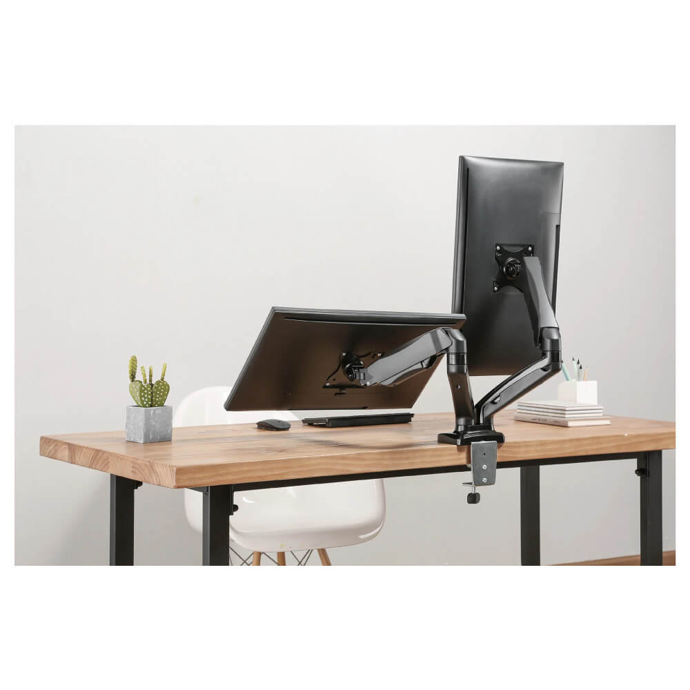 แขนจับจอมอนิเตอร์ MANHATTAN แบบ DUAL DESK รองรับขนาดจอ 17-32 นิ้ว