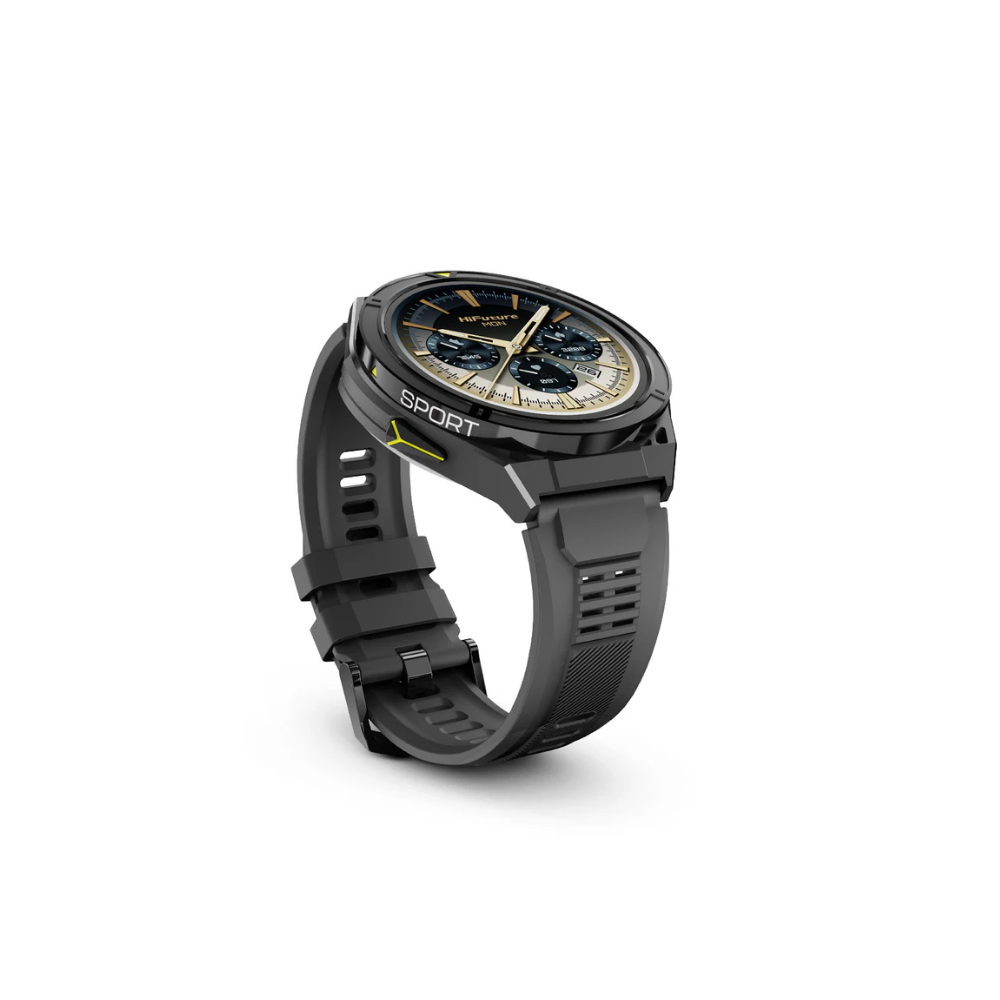 สมาร์ทวอทช์ HIFUTURE ACTIVE มีฟีเจอร์ AI, GPS หน้าจอ AMOLED 1.43 นิ้ว สีดำ-เหลือง_0