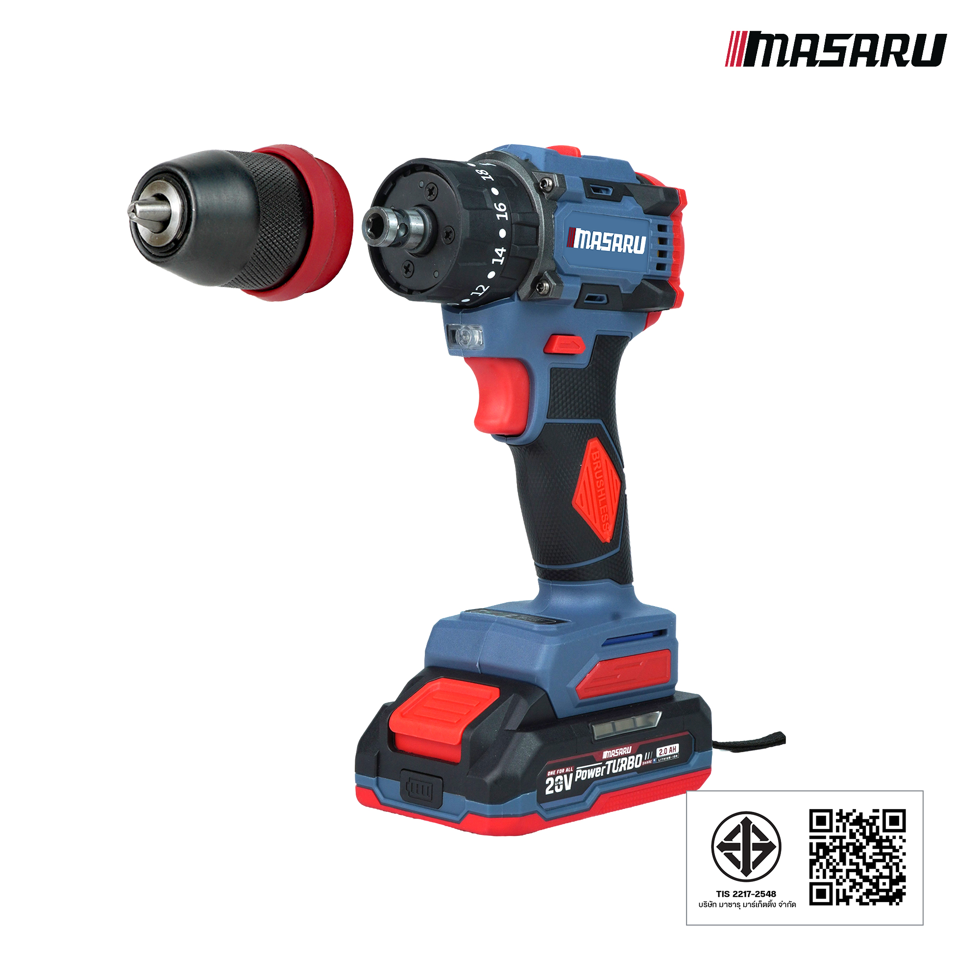 สว่านไขควงคลัตช์กระแทกไร้สาย MASARU รุ่น SCDI-105_10