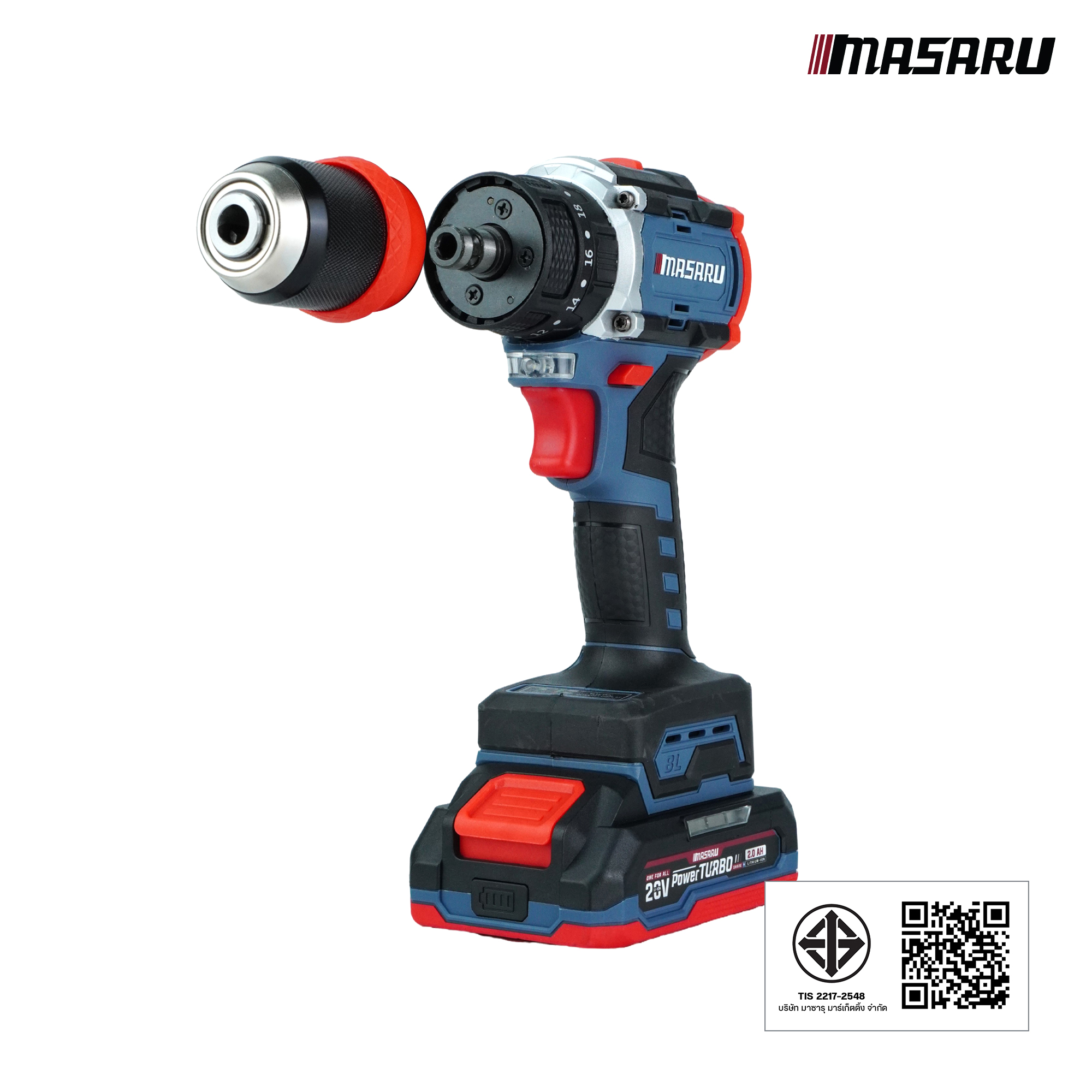 สว่านไขควงคลัตช์กระแทกไร้สาย MASARU รุ่น SCDI-140 (พร้อมแบตเตอรี่)_9