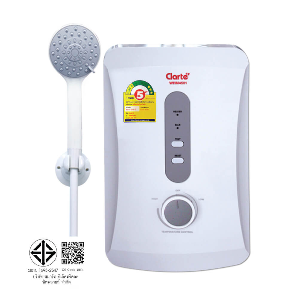 เครื่องทำน้ำอุ่น CLARTE' 4500W รุ่น WHM4501 (ไม่รวมติดตั้ง)_7