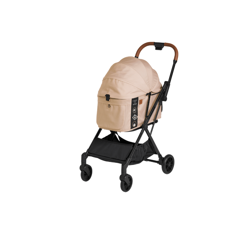 รถเข็นสัตว์เลี้ยงพับได้ FIKAGO รุ่น NEW FREE TO GO สีเบจ (รุ่นเบาที่สุด)_8