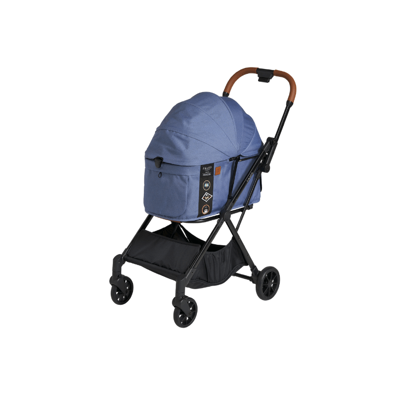 รถเข็นสัตว์เลี้ยงพับได้ FIKAGO รุ่น NEW FREE TO GO สีน้ำเงิน (รุ่นเบาที่สุด)_1