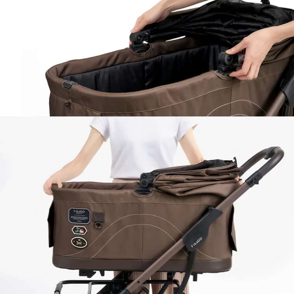 รถเข็นสัตว์เลี้ยง 2 IN 1 FIKAGO รุ่น TOGGLE สี STROLLING LETTER (ถอดคาร์ชีทและพับได้)