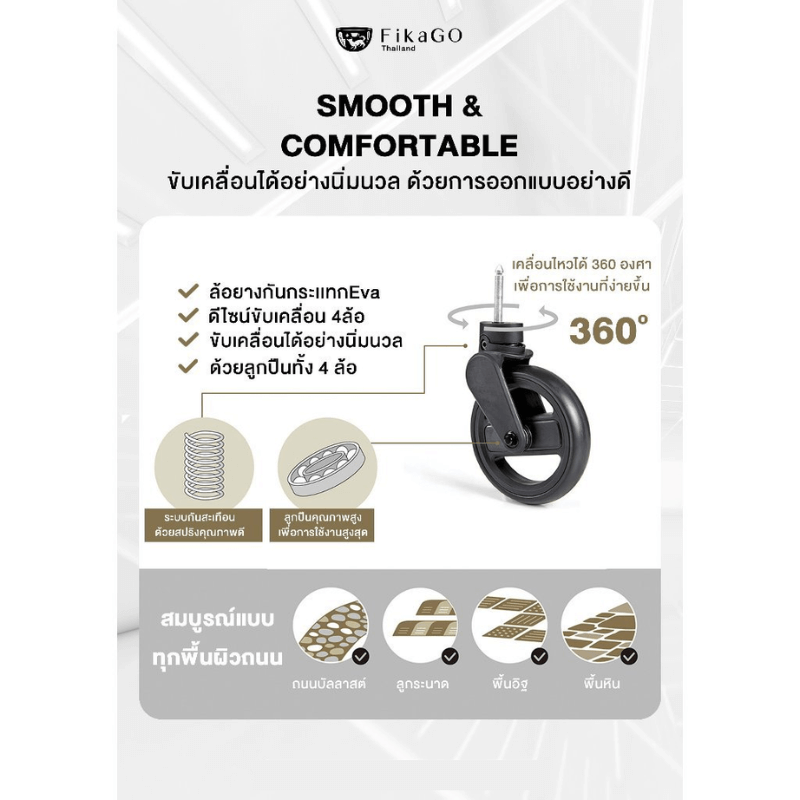 รถเข็นสัตว์เลี้ยงพับได้ FIKAGO รุ่น NEW FREE TO GO ลายดอกไม้ (รุ่นเบาที่สุด)_4