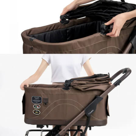 รถเข็นสัตว์เลี้ยง 2 IN 1 FIKAGO รุ่น TOGGLE สี STROLLING LETTER (ถอดคาร์ชีทและพับได้)_2