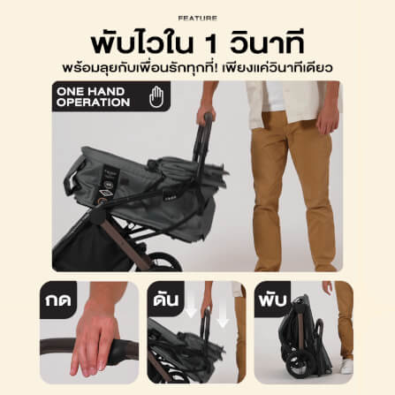 รถเข็นสัตว์เลี้ยงพับได้ FIKAGO รุ่น AGILE 2 สีเบจ_7