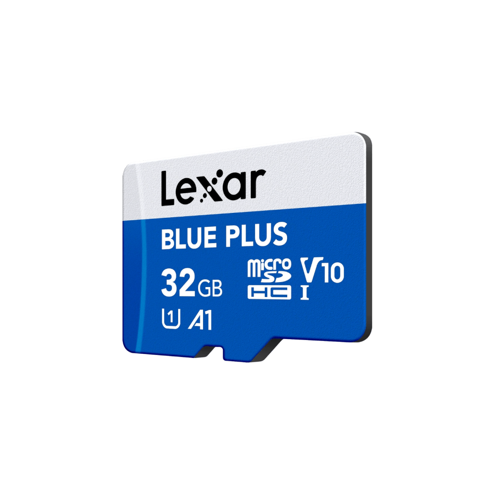 การ์ดหน่วยความจำ ไมโครเอสดีการ์ด LEXAR MICROSD CARD BLUE PLUS 32GB R100MB/S1 (LMSBLPL032G-BNANG) FOR SMARTPHONES, TABLETS ACTION CAMERA