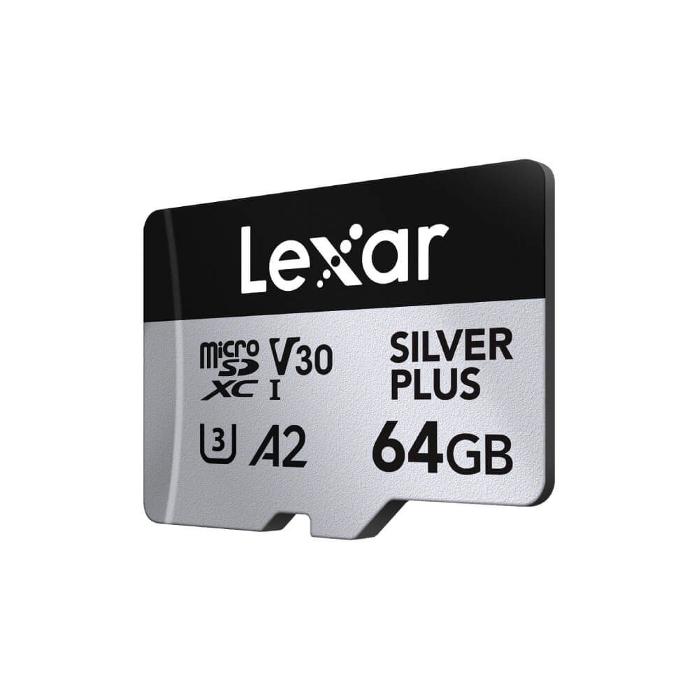 การ์ดหน่วยความจำ ไมโครเอสดีการ์ด LEXAR PROFESSIONAL SILVER PLUS MICROSD CARD 64GB READ 205MB/S WRITE150MB/S (LMSSIPL064G-BNANG)