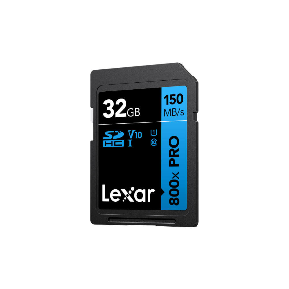 การ์ดหน่วยความจำ เอสดีการ์ด LEXAR 800XPRO 32GB SD CARD BLUE SERIES FULL-HD 4K RW150/45MB/S (LSD0800P032G-BNNNG)