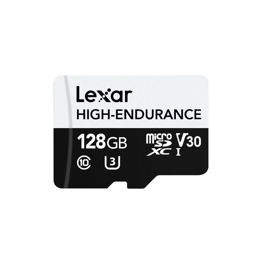 การ์ดหน่วยความจำ ไมโครเอสดีการ์ด LEXAR HIGH-ENDURANCE 128GB MICROSD CARD RW100/45MB/S (LMSHGED128G) SUPPORTS 1080P FULL-HD AND 4K VIDEO