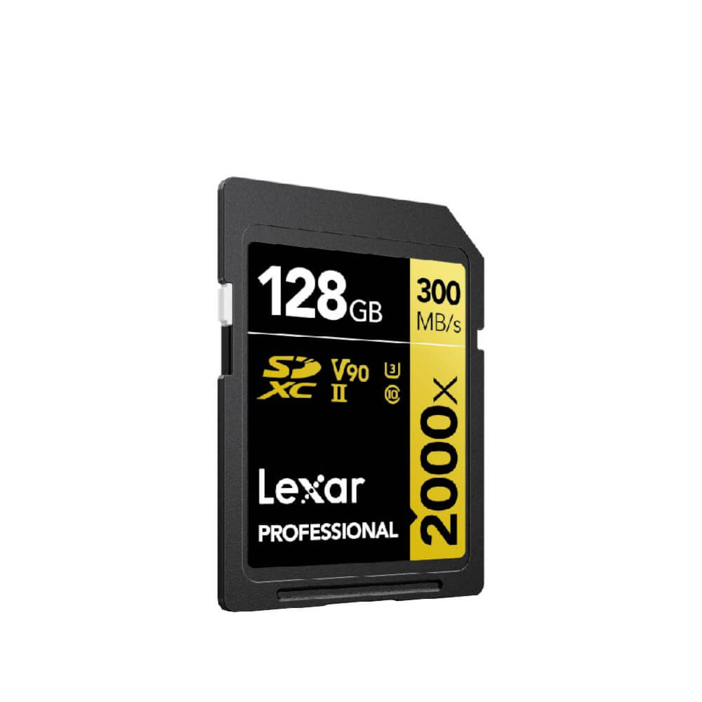 การ์ดหน่วยความจำ เอสดีการ์ด LEXAR SD2000X 128GB UHS-II U3 V90 SD CARD FULL-HD 3D 4K 8K RW300/260MB/S (LSD2000128G)